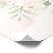 Blush roze witte florale grijze snip en zie poster (Hoek)