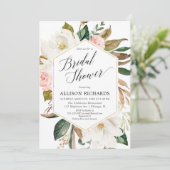 Blush roze witte florale vrijgezellenfeest kaart (Staand voorkant)