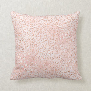 Blush roze witte glitter luipaard afdrukken    kussen