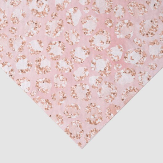 Blush roze witte glitter luipaard afdrukken tissuepapier (Detail)