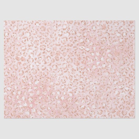 Blush roze witte glitter luipaard afdrukken        tissuepapier (Voorkant)