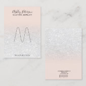 Blush roze witte glitter sieraden ring display visitekaartje (Voorkant / Achterkant)