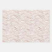 Blush Roze Witte Glitter Zebra Gouden Confetti Inpakpapier Vel (Voorkant 3)