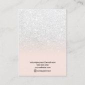 Blush roze witte glitterjuwelen ketting display visitekaartje (Achterkant)