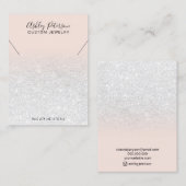 Blush roze witte glitterjuwelen ketting display visitekaartje (Voorkant / Achterkant)