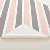 Blush roze witte grijze strepen sherpa deken (3/4)