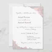 Blush roze witte grijze waterverf elegante bruilof kaart (Voorkant)