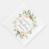 Blush roze witte groene goudflorale elegant servet (Hoek)