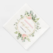 Blush roze witte groene goudflorale elegant servet (Hoek)