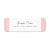 Blush Roze witte handgeschreven Sjabloon Moderne r Etiket (Voorkant)
