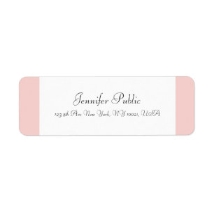 Blush Roze witte handgeschreven Sjabloon Moderne r Etiket