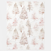 Blush roze witte kerstbomen fleece deken (Voorkant)