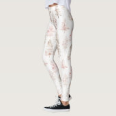 Blush roze witte kerstbomen leggings (Links)