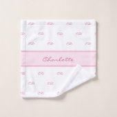 Blush roze witte monogram initiaal patroonnaam bad handdoek (Wasdoekje)