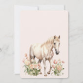 Blush Roze Witte Paard Tulpen Verjaardag Kaart (Achterkant)