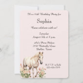 Blush Roze Witte Paard Tulpen Verjaardag Kaart (Voorkant)