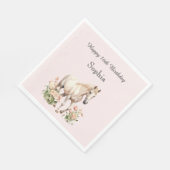 Blush Roze Witte Paard Tulpen Verjaardag Servet (Hoek)