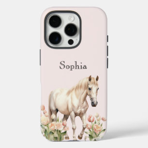 Blush roze witte paardentulpen iPhone 16 pro hoesje