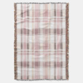 Blush roze witte plaid strepen deken (Voorkant Verticaal)