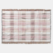 Blush roze witte plaid strepen deken (Voorkant)
