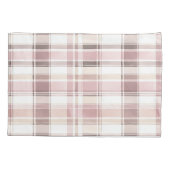 Blush roze witte plaid strepen kussensloop (Achterkant-Links)