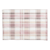 Blush roze witte plaid strepen kussensloop (Voorkant-Links)