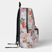 Blush roze witte rode rozen Bloemen Bedrukte Rugzak (Links)