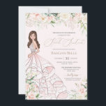 Blush roze witte rozen Luxe Sweet Sixteen uitnodig Kaart<br><div class="desc">Een elegant luxe design met zachte,  wazige roze en witte rozen,  roos goudaccenten en een prachtige pop in een luxueuze glamoureuze stroommok. Alle tekst kan volledig worden aangepast.</div>