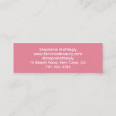 Blush Roze Witte Script Foto Make-up Mini Visitekaartje (Achterkant)