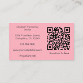 Blush Roze Witte Script Foto Make-up Visitekaartje (Achterkant)
