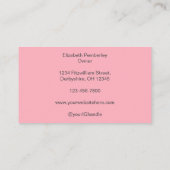 Blush Roze Witte Script Foto Make-up Visitekaartje (Achterkant)
