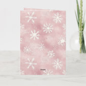 Blush Roze Witte Sneeuwvlokken Kerst Kaart (Achterkant)