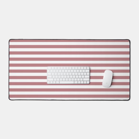 Blush Roze & Witte Strepen Gestreept Bureaumat (Keyboard & Muis)