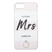 Blush roze witte strepen goud diamant zwart script Case-Mate iPhone case (Achterkant)
