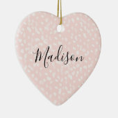 Blush roze witte vlekken keramisch ornament (Rechts)