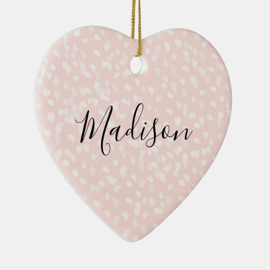 Blush roze witte vlekken keramisch ornament (Rechts)