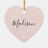 Blush roze witte vlekken keramisch ornament (Voorkant)