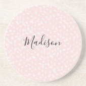 Blush roze witte vlekken zandsteen onderzetter (Voorkant)