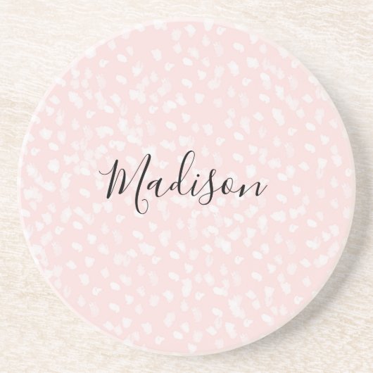 Blush roze witte vlekken zandsteen onderzetter (Voorkant)