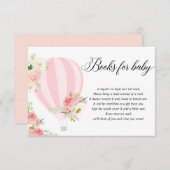 Blush roze witte warme ballon boekaanvraag Encl Informatiekaartje (Voorkant / Achterkant)