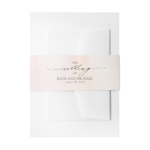 Blush Roze Zachte Pastel Waterverven Bruiloft Uitnodigingen Wikkel