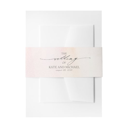 Blush Roze Zachte Pastel Waterverven Bruiloft Uitnodigingen Wikkel (Voorkant Voorbeeld)