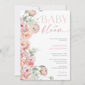 Blush roze zachte waterverven baby in bloeidouche kaart (Voorkant)