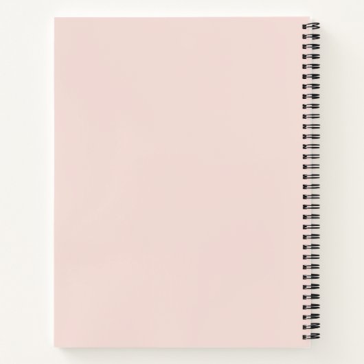 Blush roze zakboek Gold Script Monogram naam Notitieboek (Achterkant)