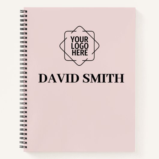 blush roze Zakelijk Modern Minimalist Notitieboek (Voorkant)