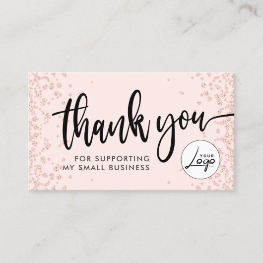 Blush Roze zakelijke bestelling Hartelijk dank voo Visitekaartje (Voorkant)