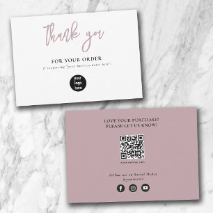Blush roze zakelijke dank voor Logo sociale media Bedankkaart