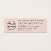 Blush roze zakelijke logo bedankt dat je kaart heb (Achterkant)