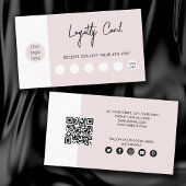 Blush Roze zakelijke Logo QR-code Loyalty Visitekaartje