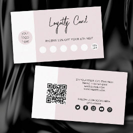 Blush Roze zakelijke Logo QR-code Loyalty Visitekaartje